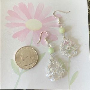 Hand Beaded Crystal Flower Summer Drop earrings